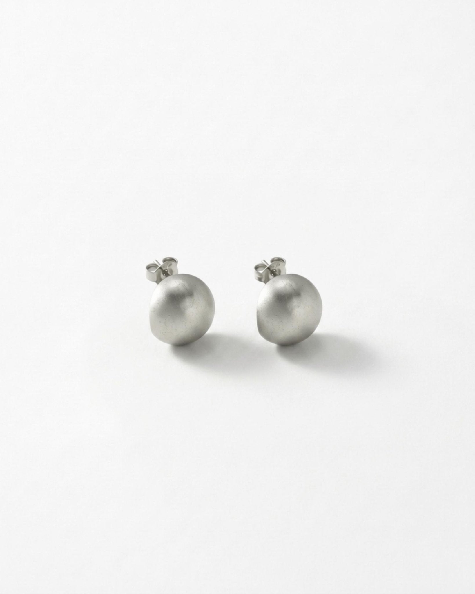 SIGNE Waterproof Silver Stainless Steel Post Earrings - Sanded Finish - DANSK Copenhagen