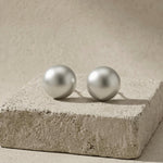 SIGNE Waterproof Silver Stainless Steel Post Earrings - Sanded Finish - DANSK Copenhagen