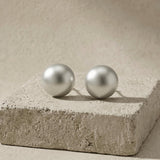 SIGNE Waterproof Silver Stainless Steel Post Earrings - Sanded Finish - DANSK Copenhagen