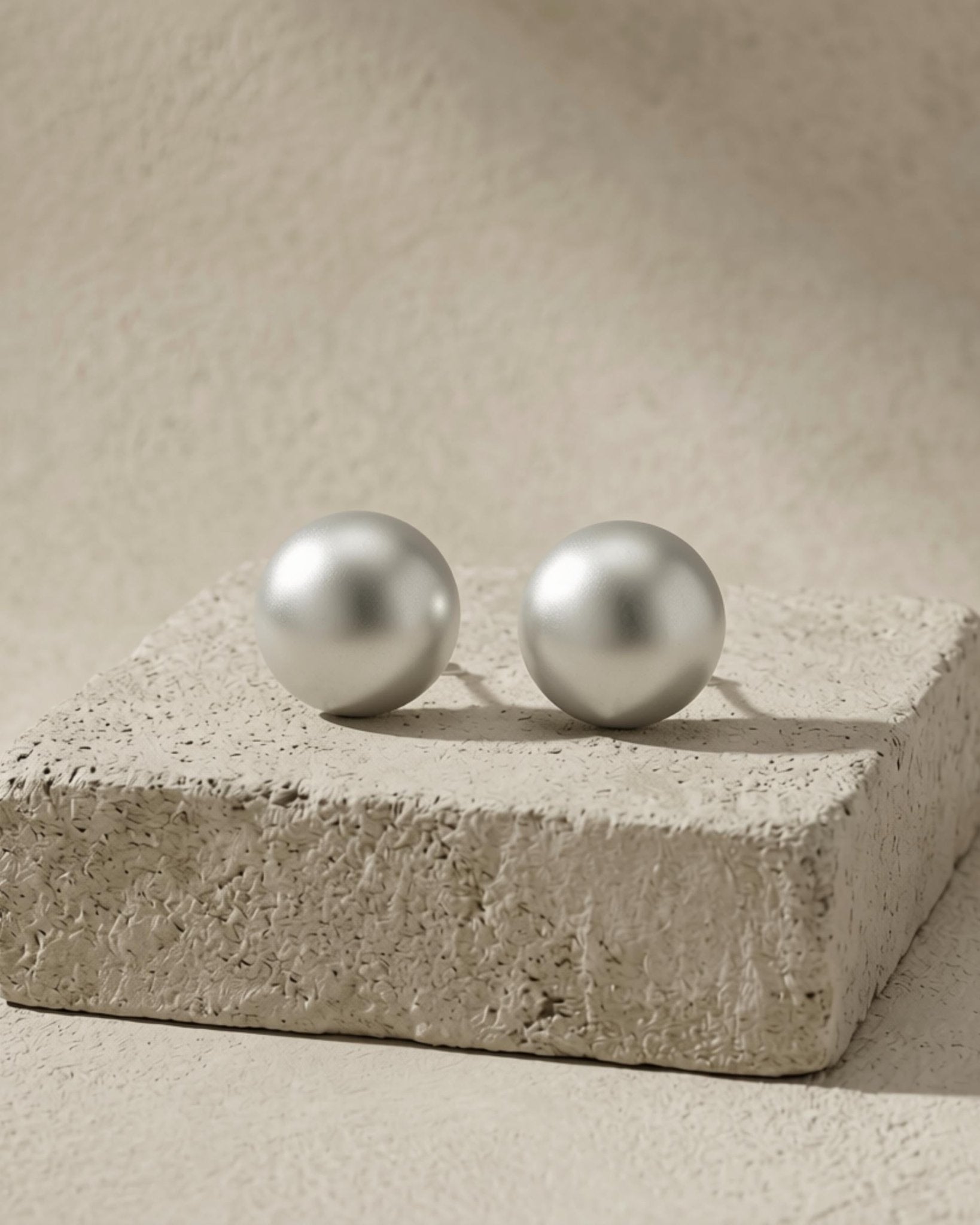 SIGNE Waterproof Silver Stainless Steel Post Earrings - Sanded Finish - DANSK Copenhagen