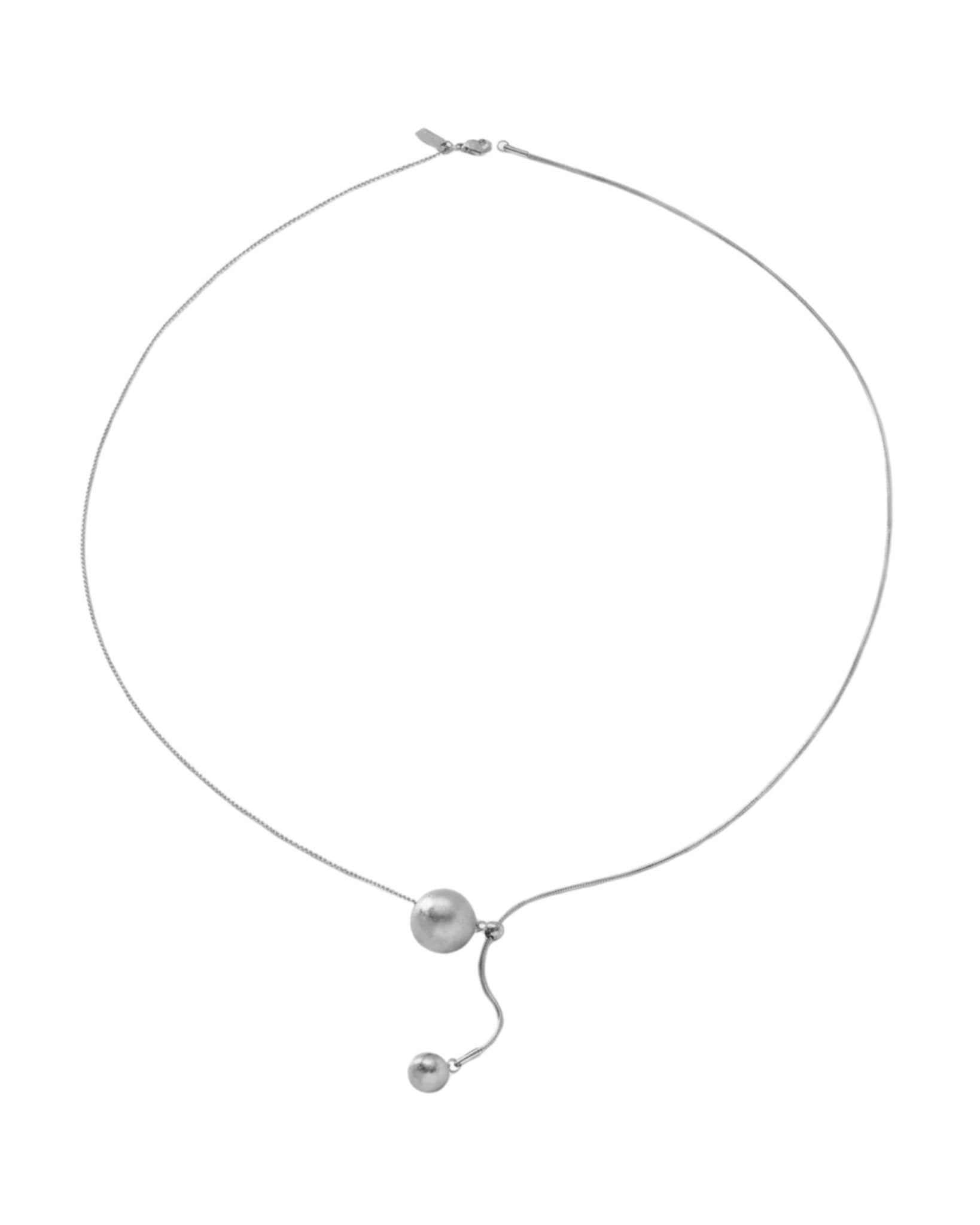 SIGNE Waterproof Silver Stainless Steel Simple Necklace - Sanded Finish - DANSK Copenhagen