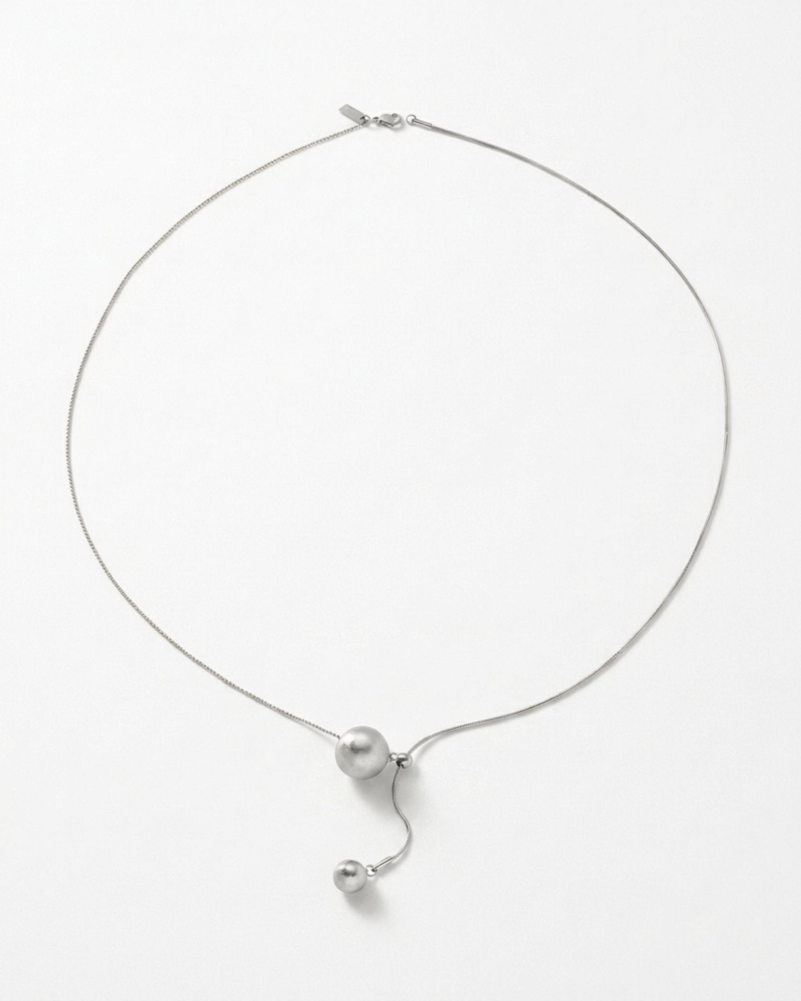 SIGNE Waterproof Silver Stainless Steel Simple Necklace - Sanded Finish - DANSK Copenhagen
