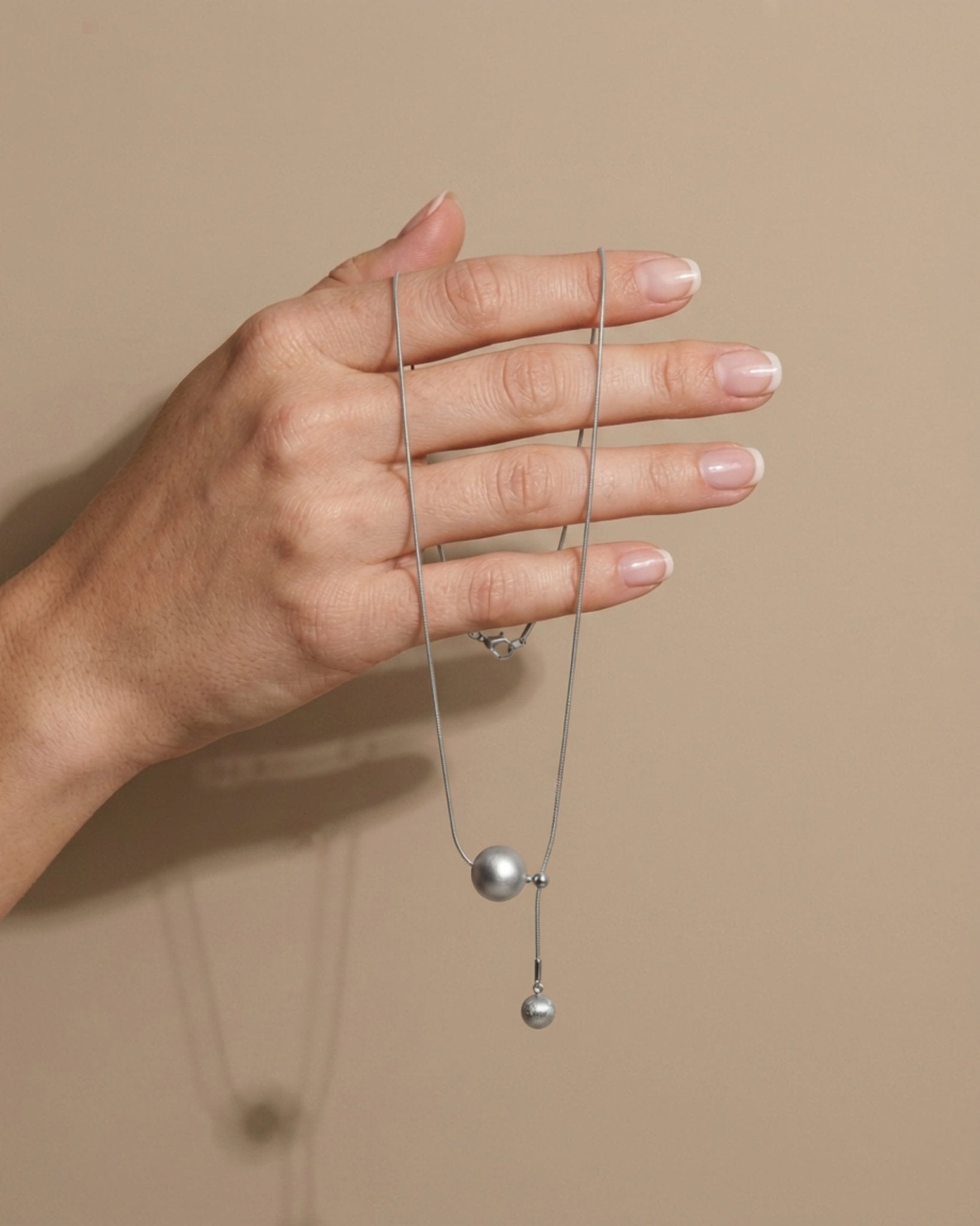 SIGNE Waterproof Silver Stainless Steel Simple Necklace - Sanded Finish - DANSK Copenhagen