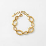 SIGRID Waterproof 18K Gold Plated Bracelet - Brushed Stainless Steel - DANSK Copenhagen