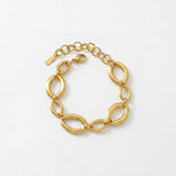 SIGRID Waterproof 18K Gold Plated Bracelet - Brushed Stainless Steel - DANSK Copenhagen