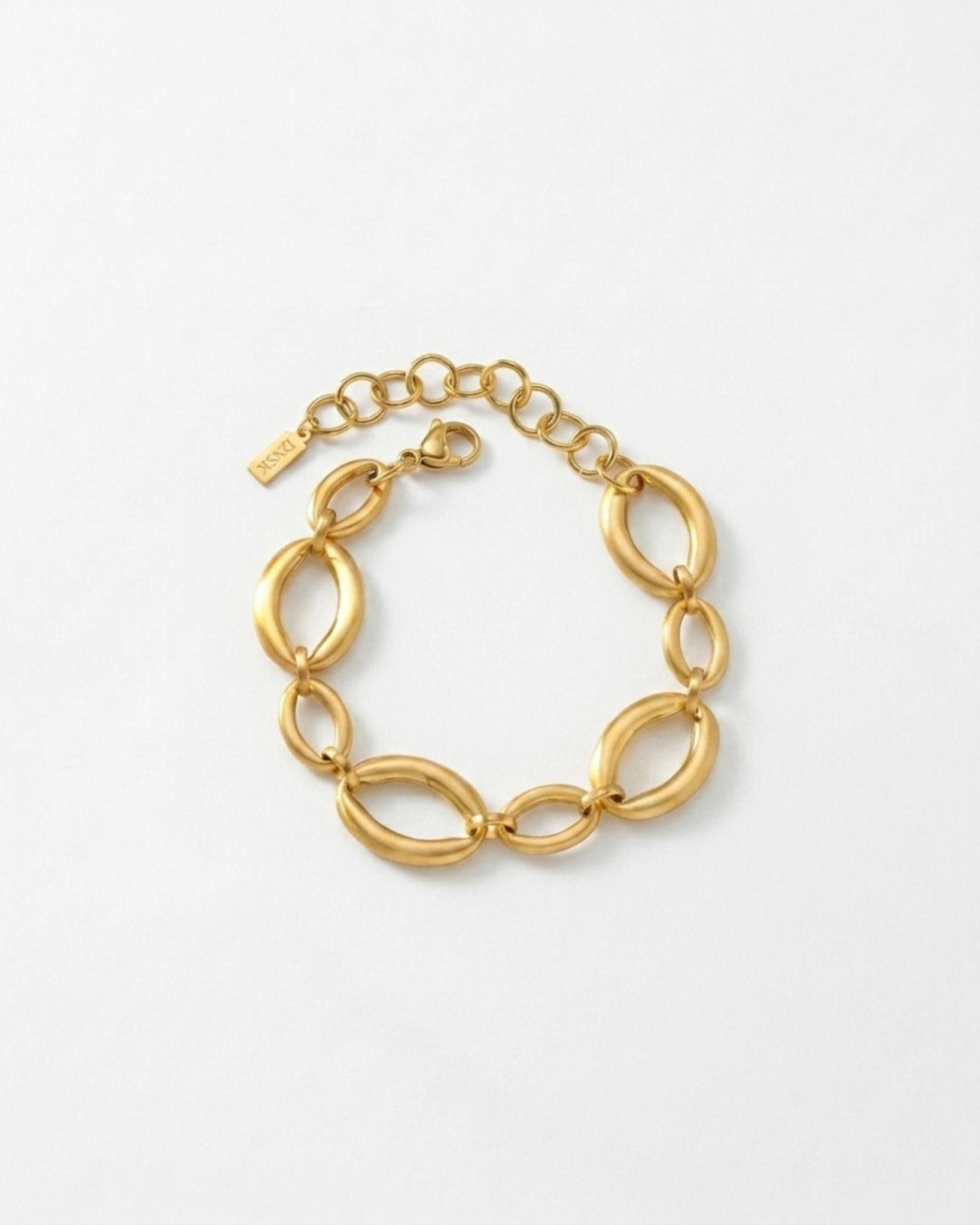 SIGRID Waterproof 18K Gold Plated Bracelet - Brushed Stainless Steel - DANSK Copenhagen