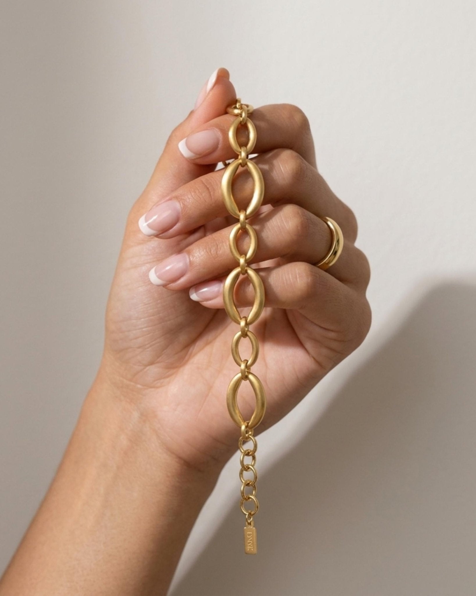 SIGRID Waterproof 18K Gold Plated Bracelet - Brushed Stainless Steel - DANSK Copenhagen