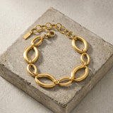 SIGRID Waterproof 18K Gold Plated Bracelet - Brushed Stainless Steel - DANSK Copenhagen