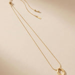 SIGRID Waterproof 18K Gold Plated Long Necklace - Adjustable Chain & Brushed Stainless Steel - DANSK Copenhagen