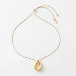 SIGRID Waterproof 18K Gold Plated Long Necklace - Adjustable Chain & Brushed Stainless Steel - DANSK Copenhagen