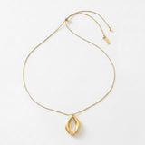 SIGRID Waterproof 18K Gold Plated Long Necklace - Adjustable Chain & Brushed Stainless Steel - DANSK Copenhagen