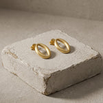 SIGRID Waterproof 18K Gold Plated Post Earring - Brushed Stainless Steel - DANSK Copenhagen