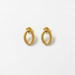 SIGRID Waterproof 18K Gold Plated Post Earring - Brushed Stainless Steel - DANSK Copenhagen
