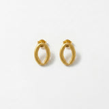 SIGRID Waterproof 18K Gold Plated Post Earring - Brushed Stainless Steel - DANSK Copenhagen