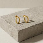 SIGRID Waterproof 18K Gold Plated Post Earring - Brushed Stainless Steel - DANSK Copenhagen
