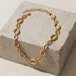 SIGRID Waterproof 18K Gold Plated Short Necklace - Brushed Stainless Steel - DANSK Copenhagen