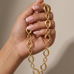 SIGRID Waterproof 18K Gold Plated Short Necklace - Brushed Stainless Steel - DANSK Copenhagen
