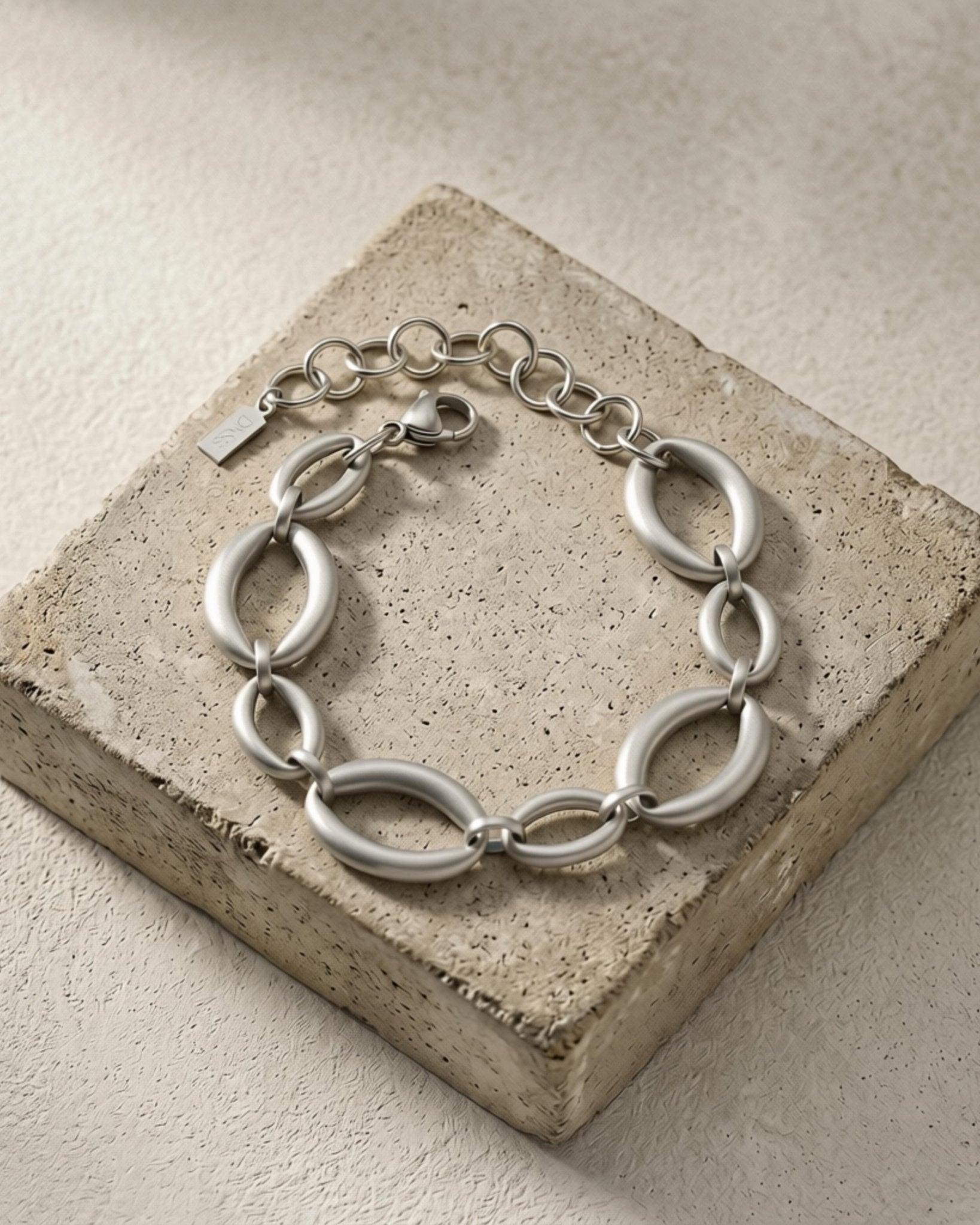 SIGRID Waterproof Silver Stainless Steel Bracelet - Brushed Finish - DANSK Copenhagen