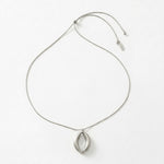 SIGRID Waterproof Silver Stainless Steel Long Necklace - Adjustable Chain & Brushed Finish - DANSK Copenhagen