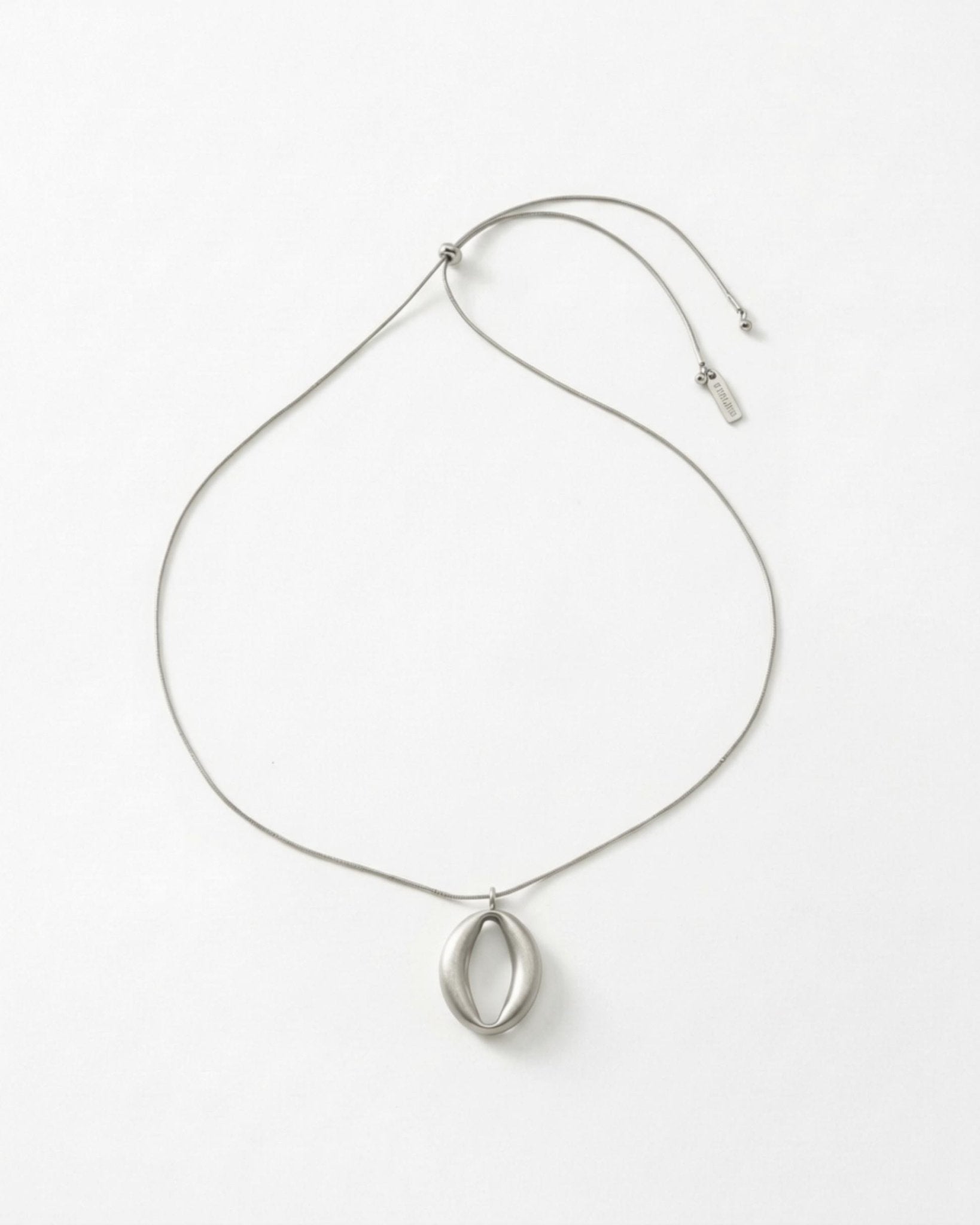 SIGRID Waterproof Silver Stainless Steel Long Necklace - Adjustable Chain & Brushed Finish - DANSK Copenhagen