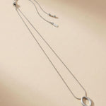 SIGRID Waterproof Silver Stainless Steel Long Necklace - Adjustable Chain & Brushed Finish - DANSK Copenhagen