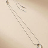 SIGRID Waterproof Silver Stainless Steel Long Necklace - Adjustable Chain & Brushed Finish - DANSK Copenhagen