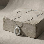 SIGRID Waterproof Silver Stainless Steel Long Necklace - Adjustable Chain & Brushed Finish - DANSK Copenhagen