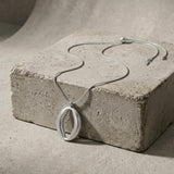 SIGRID Waterproof Silver Stainless Steel Long Necklace - Adjustable Chain & Brushed Finish - DANSK Copenhagen