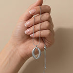 SIGRID Waterproof Silver Stainless Steel Long Necklace - Adjustable Chain & Brushed Finish - DANSK Copenhagen