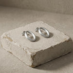 SIGRID Waterproof Silver Stainless Steel Post Earring - Brushed Finish - DANSK Copenhagen