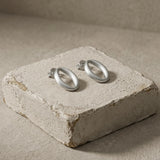 SIGRID Waterproof Silver Stainless Steel Post Earring - Brushed Finish - DANSK Copenhagen