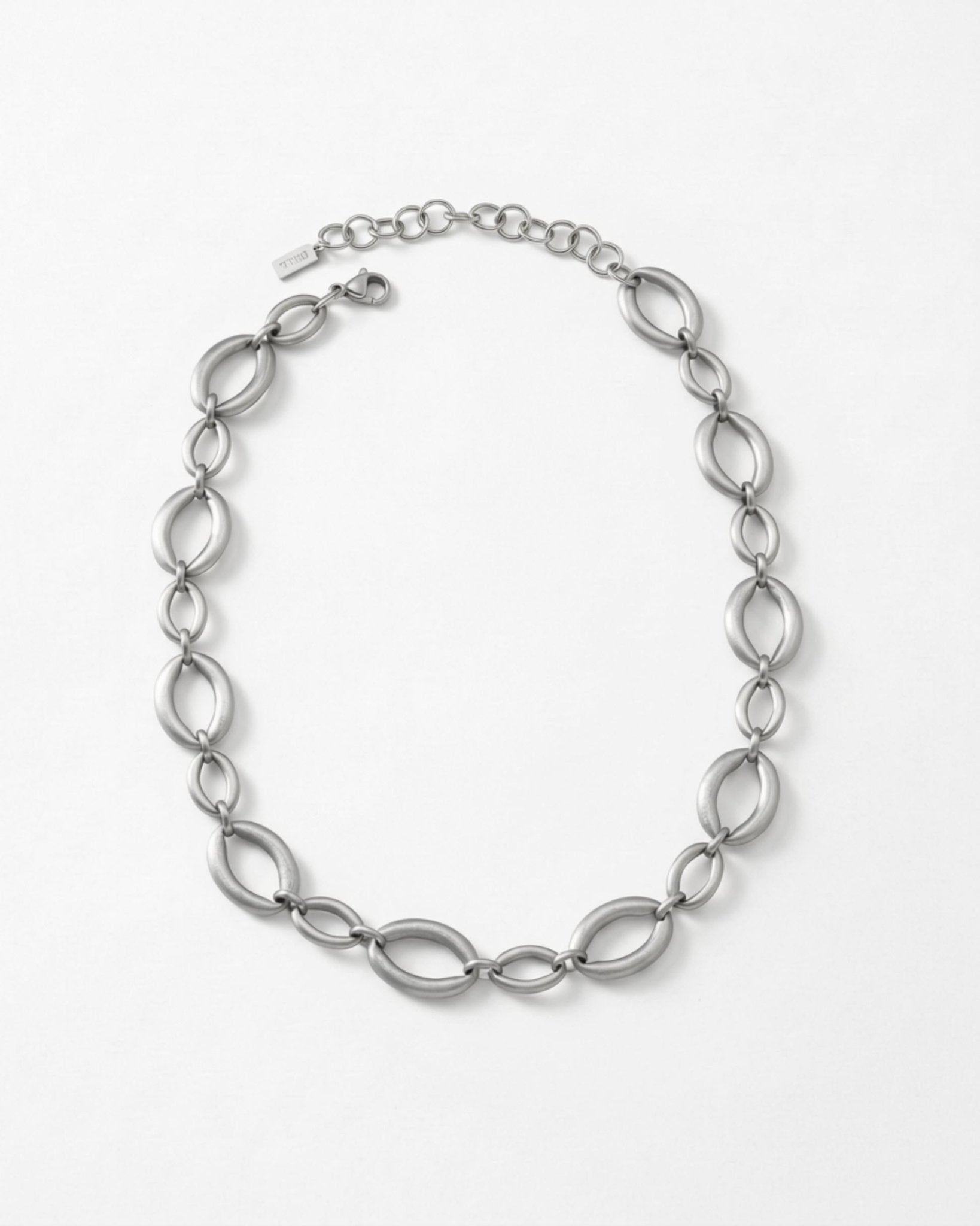 SIGRID Waterproof Silver Stainless Steel Short Necklace - Brushed Finish - DANSK Copenhagen