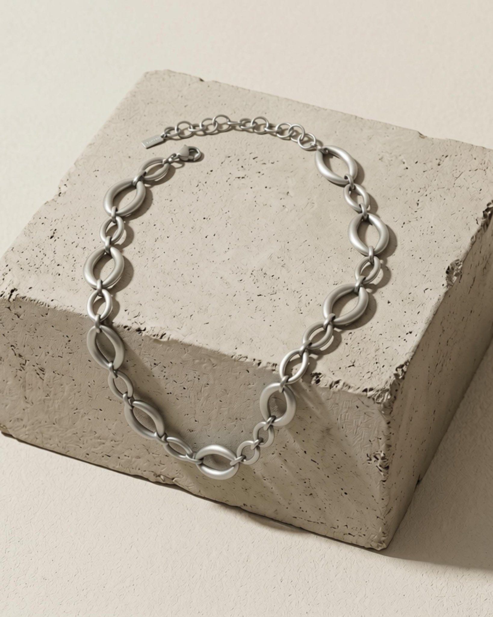 SIGRID Waterproof Silver Stainless Steel Short Necklace - Brushed Finish - DANSK Copenhagen