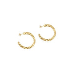 SOL Waterproof 18K Gold Plated Hoops - Hammered Stainless Steel - DANSK Copenhagen