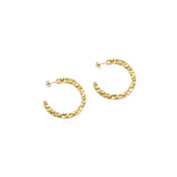 SOL Waterproof 18K Gold Plated Hoops - Hammered Stainless Steel - DANSK Copenhagen