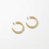 SOL Waterproof 18K Gold Plated Hoops - Hammered Stainless Steel - DANSK Copenhagen