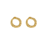 SOL Waterproof 18K Gold Plated Post Earrings - Hammered Stainless Steel - DANSK Copenhagen