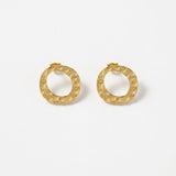 SOL Waterproof 18K Gold Plated Post Earrings - Hammered Stainless Steel - DANSK Copenhagen