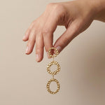 SOL Waterproof 18K Gold Plated Statement Earrings - Hammered Stainless Steel - DANSK Copenhagen