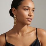 SOL Waterproof 18K Gold Plated Statement Earrings - Hammered Stainless Steel - DANSK Copenhagen
