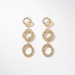 SOL Waterproof 18K Gold Plated Statement Earrings - Hammered Stainless Steel - DANSK Copenhagen