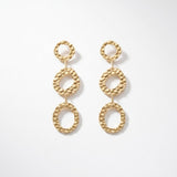 SOL Waterproof 18K Gold Plated Statement Earrings - Hammered Stainless Steel - DANSK Copenhagen