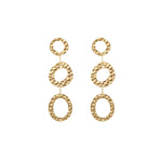 SOL Waterproof 18K Gold Plated Statement Earrings - Hammered Stainless Steel - DANSK Copenhagen