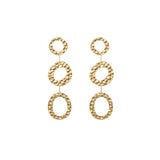 SOL Waterproof 18K Gold Plated Statement Earrings - Hammered Stainless Steel - DANSK Copenhagen