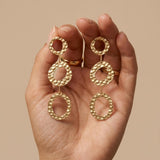 SOL Waterproof 18K Gold Plated Statement Earrings - Hammered Stainless Steel - DANSK Copenhagen