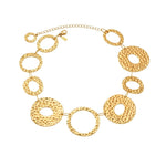 SOL Waterproof 18K Gold Plated Statement Necklace - Hammered Stainless Steel - DANSK Copenhagen