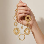 SOL Waterproof 18K Gold Plated Statement Necklace - Hammered Stainless Steel - DANSK Copenhagen