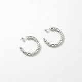 SOL Waterproof Silver Stainless Steel Hoops - Hammered Finish - DANSK Copenhagen