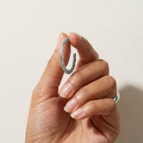 SOL Waterproof Silver Stainless Steel Hoops - Hammered Finish - DANSK Copenhagen