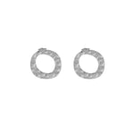 SOL Waterproof Silver Stainless Steel Post Earrings - Hammered Finish - DANSK Copenhagen